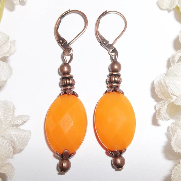 Bright Orange and Boho Rustic Earring Set NWT 6261 - Picture 1 of 10